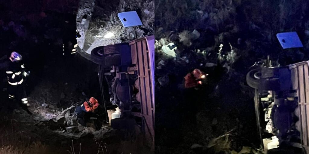 Maden işçileri taşıyan minibüs uçuruma yuvarlandı! 15 işçi yaralandı