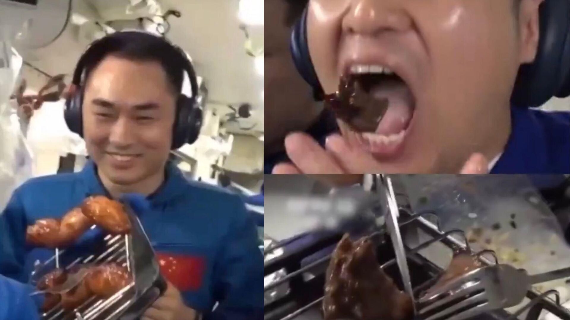 uzayda mangal yapildi taykonotlar uzayda ilk kez izgara et ve tavuk pisirdi kql7XIXM.jpg